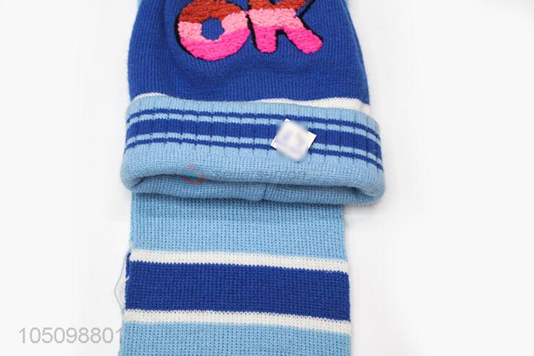 Durable Kids Winter Knitted Cap and Scarf