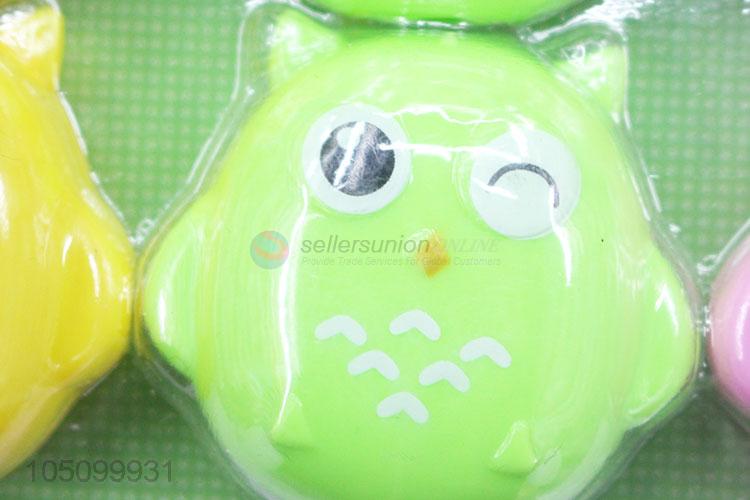 Four Colors Cartoon Owl Shaped Plastic Creative Pencil Sharpener