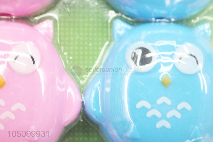 Four Colors Cartoon Owl Shaped Plastic Creative Pencil Sharpener