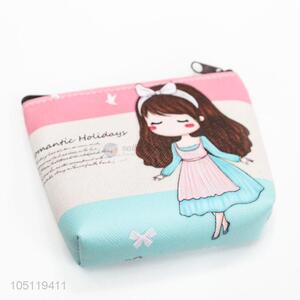 Latest Cartoon Girl Design Mini PVC Wallet Coin Bag