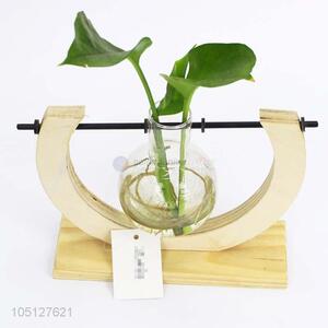 Popular Top Quality Modern Decoration Wood Artistic Glass Water Vase