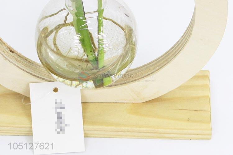 Popular Top Quality Modern Decoration Wood Artistic Glass Water Vase