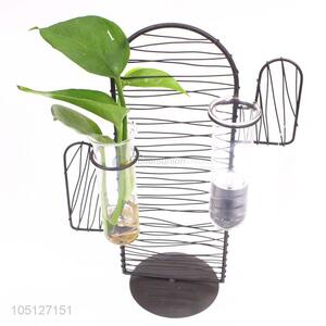 Cheap Price Wholesale Ornament Rack Holder Planter With Glass Bottles