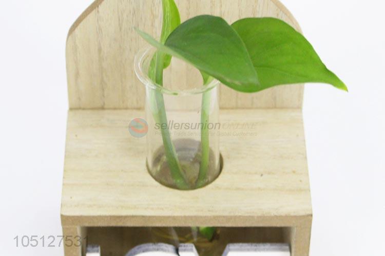 Best Low Price Modern Decoration Wood Artistic Glass Water Vase