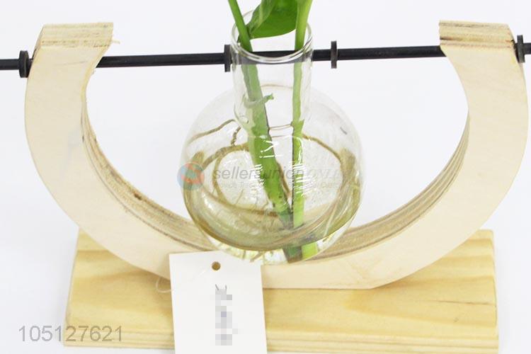 Popular Top Quality Modern Decoration Wood Artistic Glass Water Vase