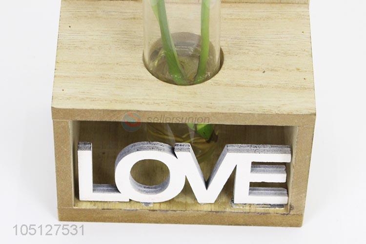 Best Low Price Modern Decoration Wood Artistic Glass Water Vase