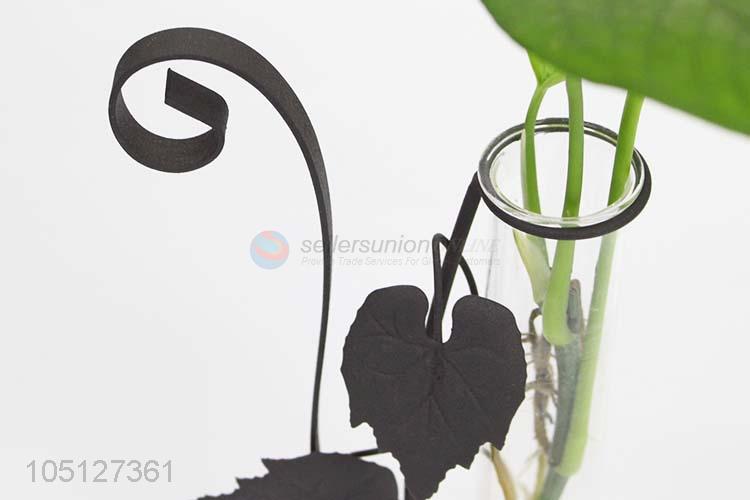 Wholesale Cheap Price Iron Base Floral Hydroponic Glass Container