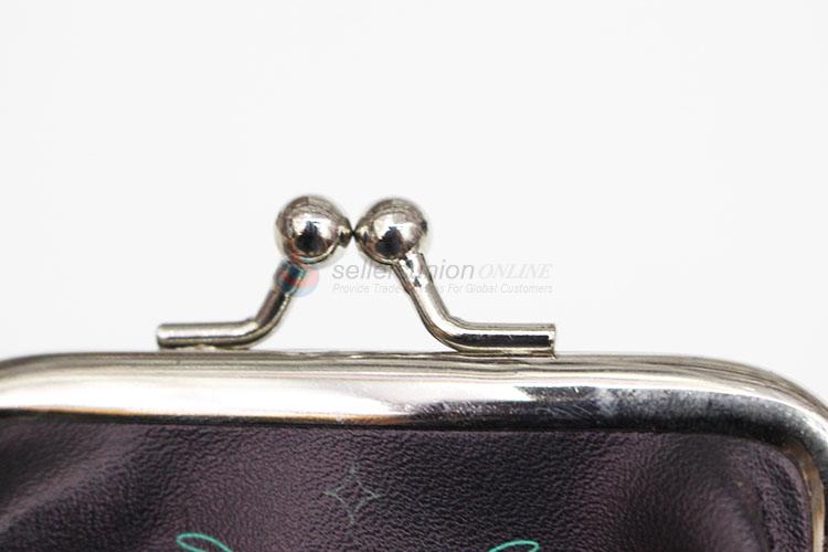 Latest Design Black Color Insect Pattern PU Leather Coin Purse Wallet