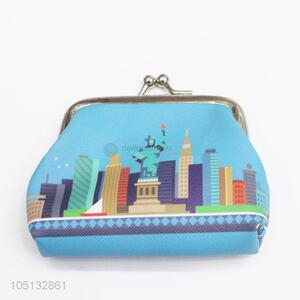 Cartoon High-Rise Building Printed Coin Purse PU Leather Purse