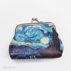 Latest Design Starry Starry Night Pattern Pu Coin Purse Hasp Pouch