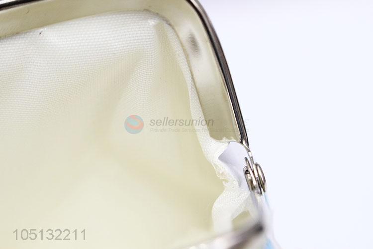 Best Selling White Color Rose Pattern PU Leather Coin Purse for Ladies