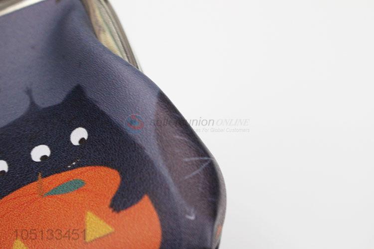 Cute Cartoon Pumpkins And Witches Printed Small Pu Coin Purse for Promotional