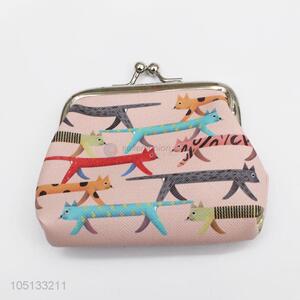 Mini PU Leather Cartoon Cat Pattern Coin Bag Small Pocket for Coin