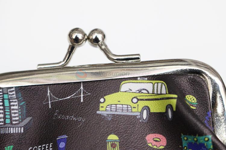 Hot Sale Custom Cartoon New York Scenery Printed PU Leather Coin Purses