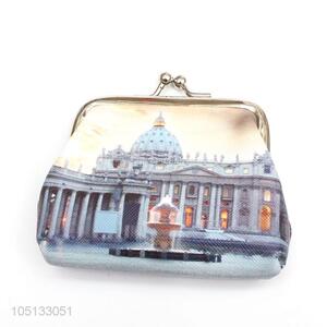 Beautiful Buildings Printed  PU Leather Mini Handbag Coin Purse for Women