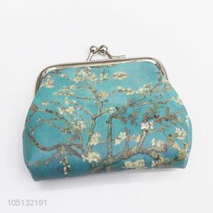 Hot Sale Classic Plum Blossom Printed PU Leather Coin Purse for Ladies