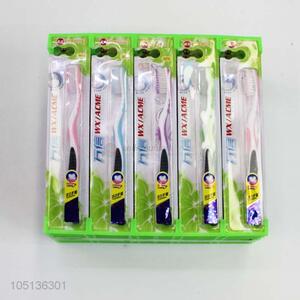 5 Pcs Sets Plastic Handle Soft Toothbrush