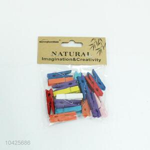 Manufacturer custom colorful wooden clips 20pcs