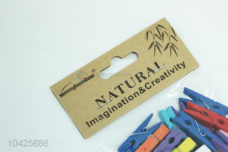 Wooden clips, 20pcs/bag,mix colors,3.3cm