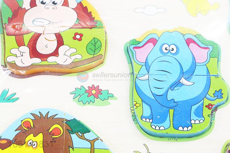 Factory Sales Reusable Anti-Tear Cognition Puzzle Cards Cartoon Animals Game Puzzle