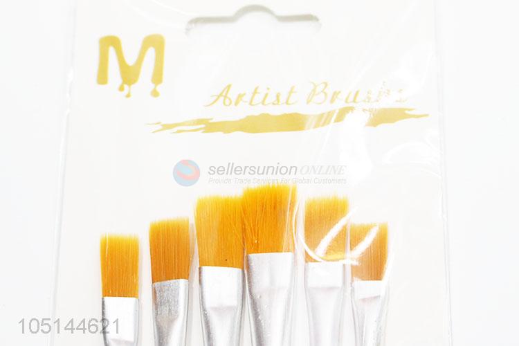 Pretty Cute 6 Pcs/Set Different Shape Nylon Hair Watercolor Paint Brush Set