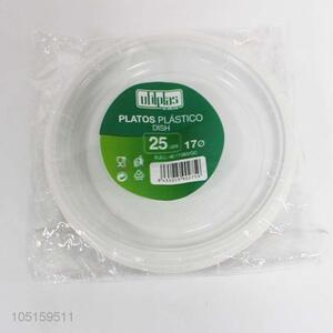 Hot sale 25pcs round disposable plastic plates