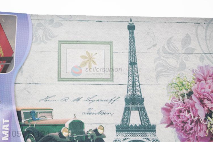 Factory Wholesale Eiffel Tower Printed Door Mat Bedroom Floor Mat