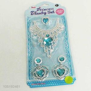 Hot selling delicate princess beauty set diamond necklace diamond earstuds