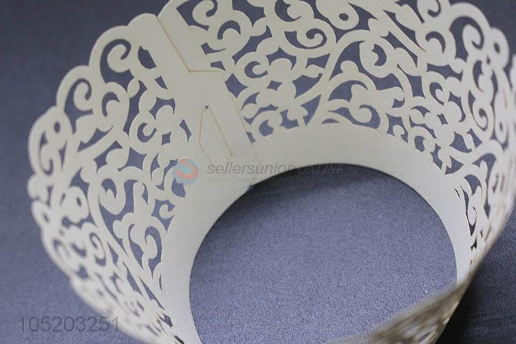 Factory sales cupcake wrapper laser cut paper cake holder for party decoration