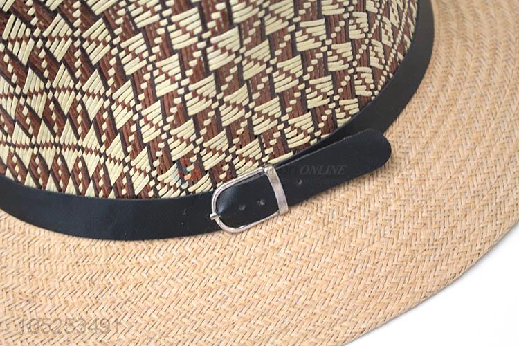 Delicate Design Summer Paper Straw Fedora Hat Sun Hat