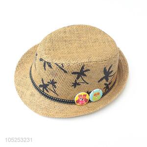 New Design Paper Straw Hat Children Fedora Billycock Hat