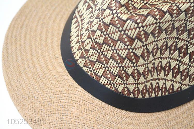 Delicate Design Summer Paper Straw Fedora Hat Sun Hat