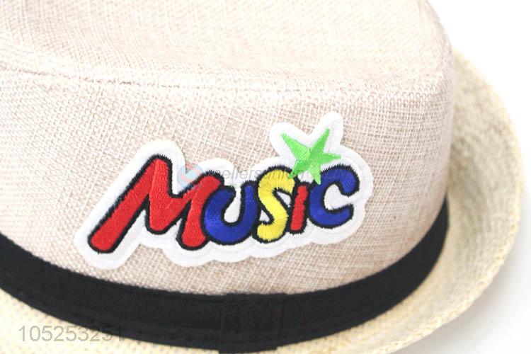 Fashion Design Paper Straw Fedora Billycock Hat For Children