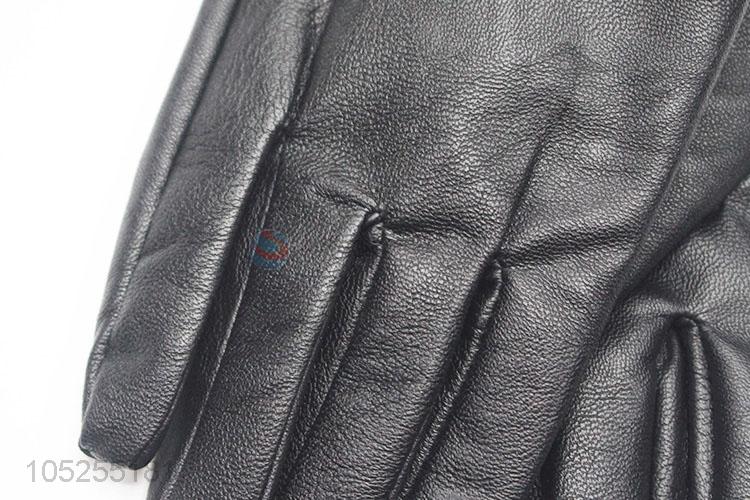 Ready sale men pu gloves winter warm gloves