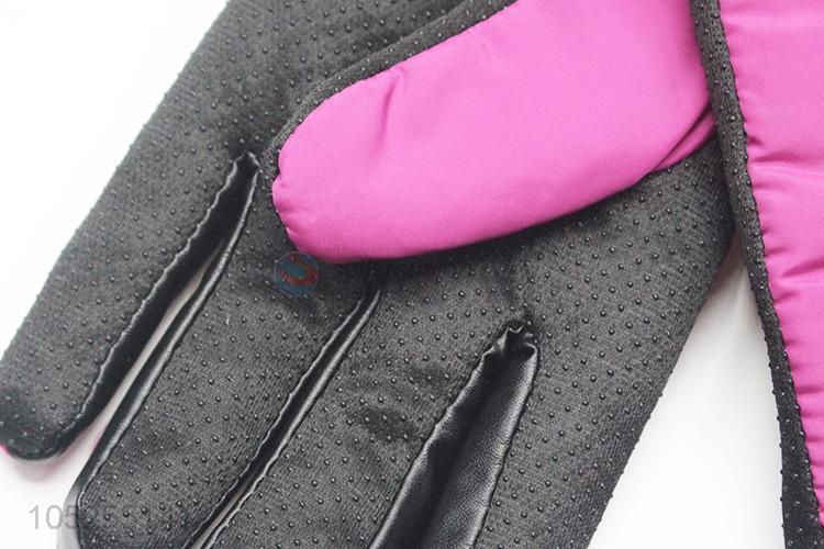 Premium quality fashion women winter warm gloves with hair bulb