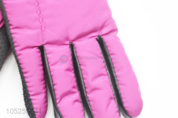 Premium quality fashion women winter warm gloves with hair bulb