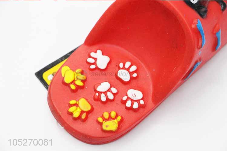 Hot Selling Flip Flop Shaped Vinyl Squeaker Animal Toys