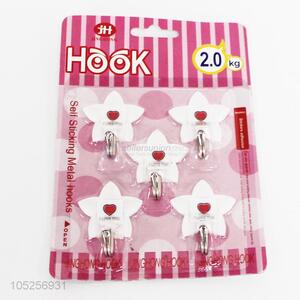 Cheap good quality flower shape self-adhesive metal hooks