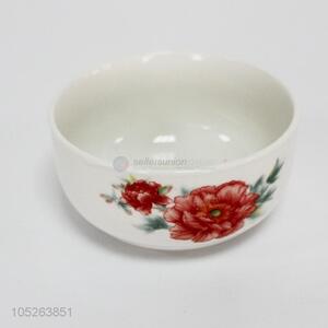 Hot sale red flower pattern ceramic bowl