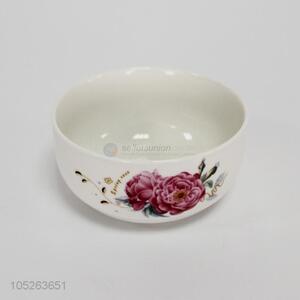 Low price flower printed ceramic bowl rice bowl