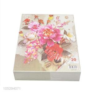 Reasonable Price Flower Pattern Hardcover Wedding Photo Album with Transparent Inside Pages