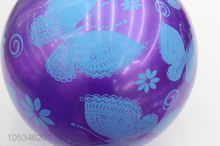 Creative Purple Color Butterfly Printed Inflatable Pvc Beach Ball