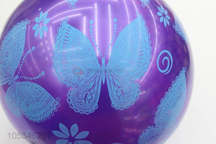 Creative Purple Color Butterfly Printed Inflatable Pvc Beach Ball