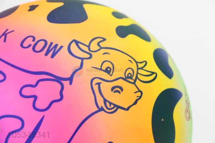 Hot Selling Cute Cartoon Cow Pattern Swimming Game Pvc Toys Beach Ball