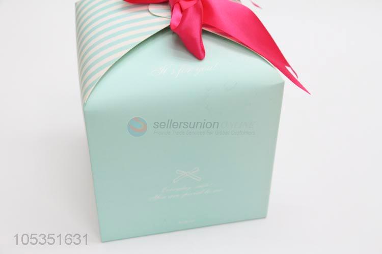 Popular Wholesale Green Color Striped Party Wedding Paper Gift Boxes