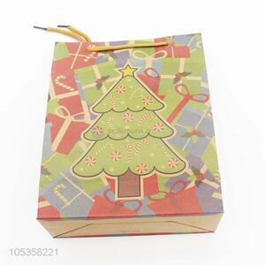 Cheap wholesale custom logo Christmas print kraft paper bag gift bag