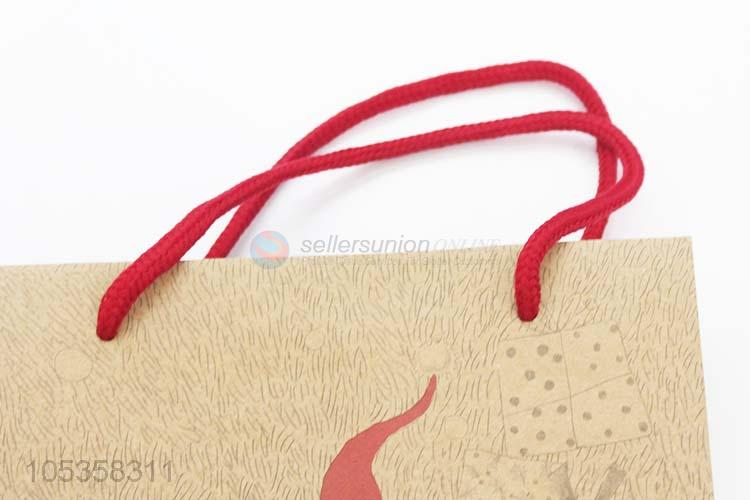 Cheap high quality recycled Christmas gift bag brown kraft paper bag