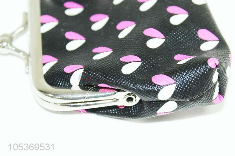 New Arrival Promotional Two Colors Heart Pattern Coin Purse Bag