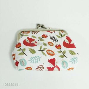 Nice Design Fashion Cartoon Fox Pattern Pu Coin Wallet Coin Purse