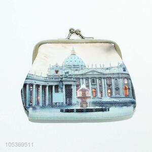 Hot Sale Portable Famous Building Pu Lather Coin Purse Wallet